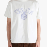 White t-shirt worn by a person, showing the t-shirt's fit