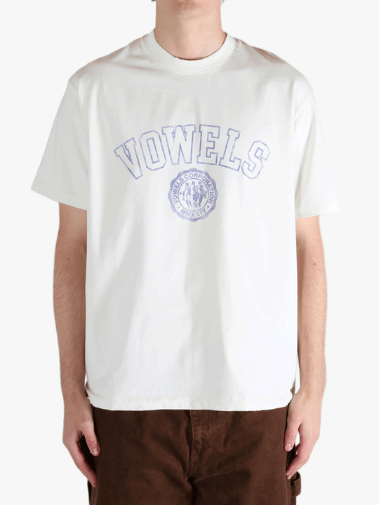 White t-shirt worn by a person, showing the t-shirt's fit