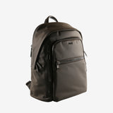 Brown backpack, side view
