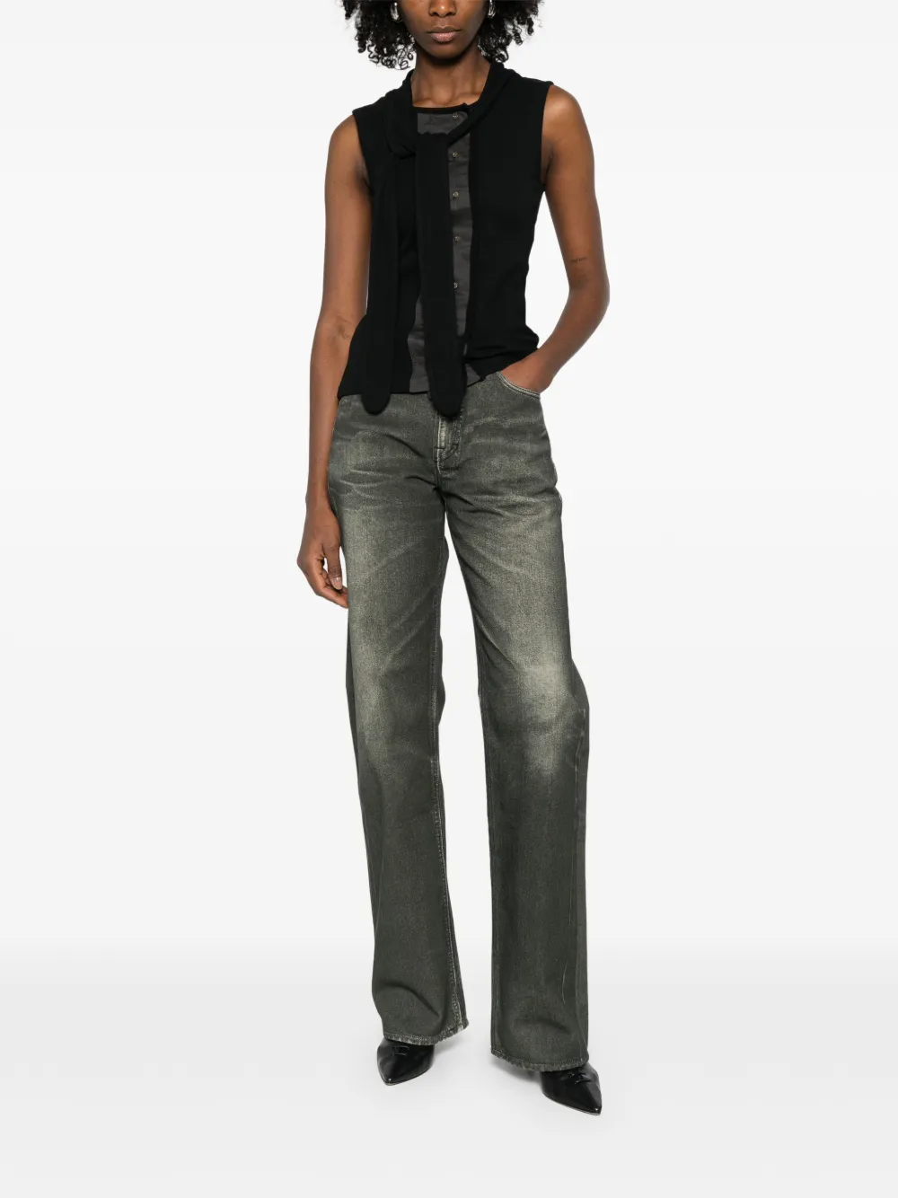 Black top, full body view