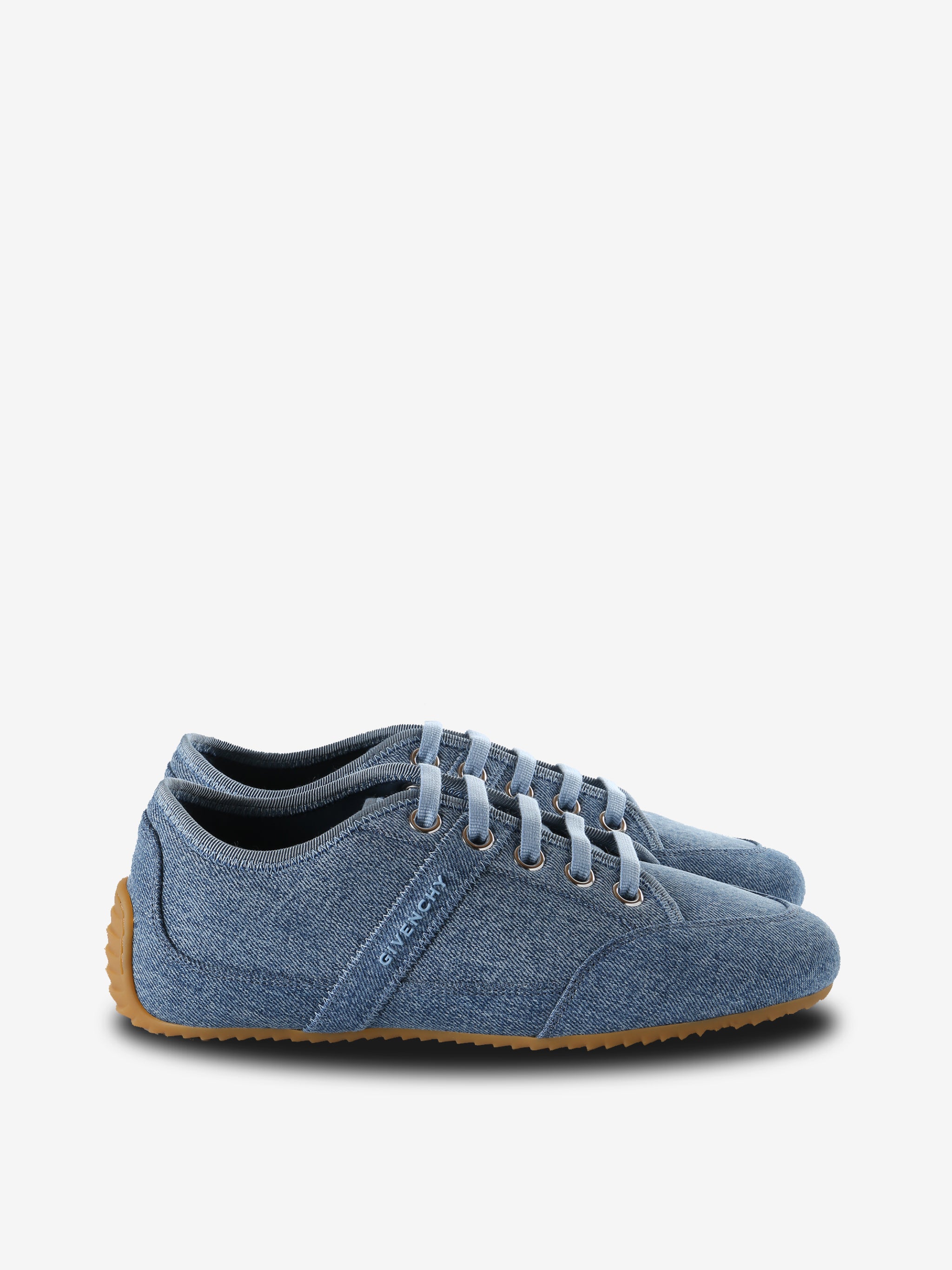 Blue sneakers, front view