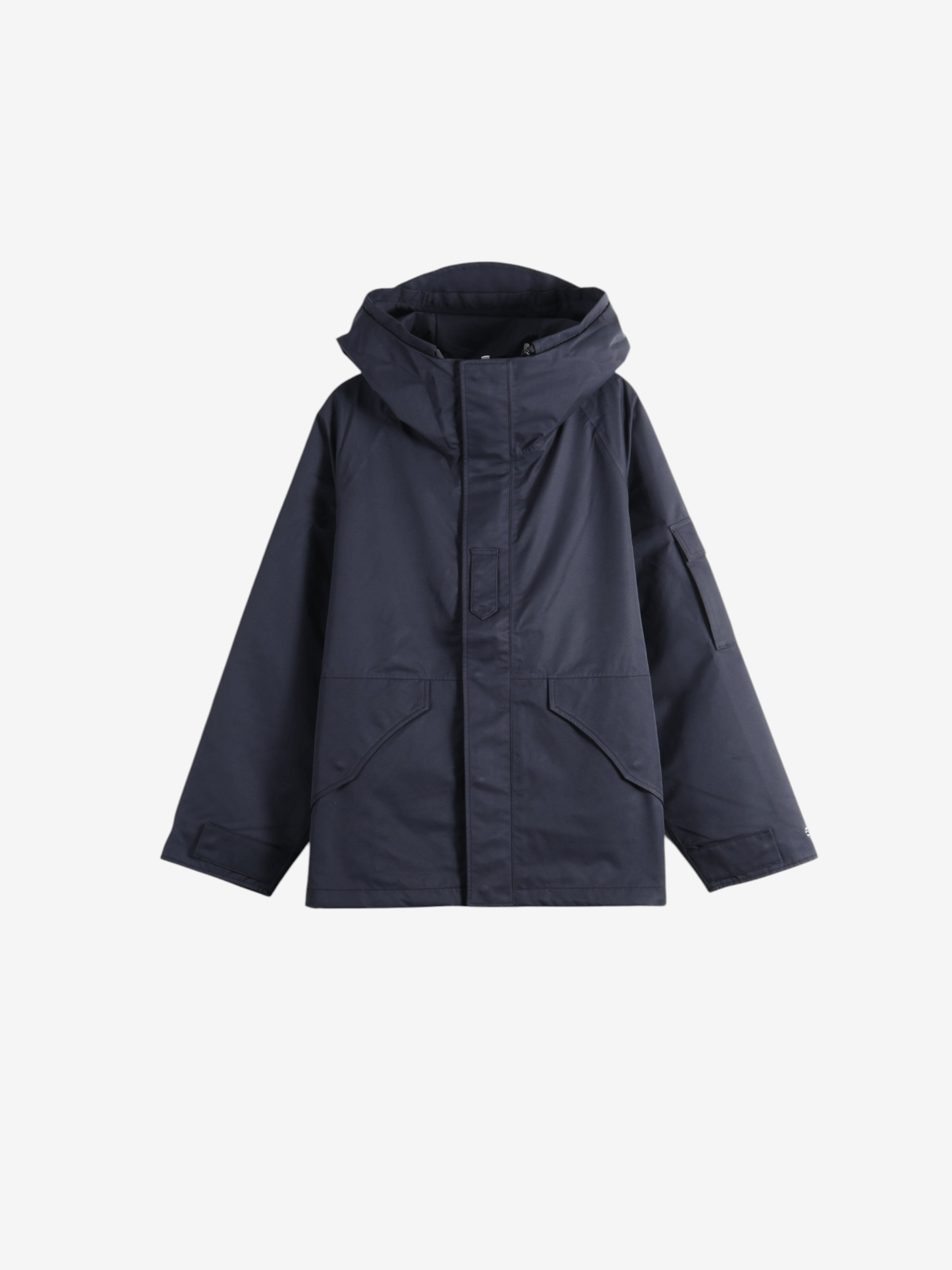 Navy jacket, front view