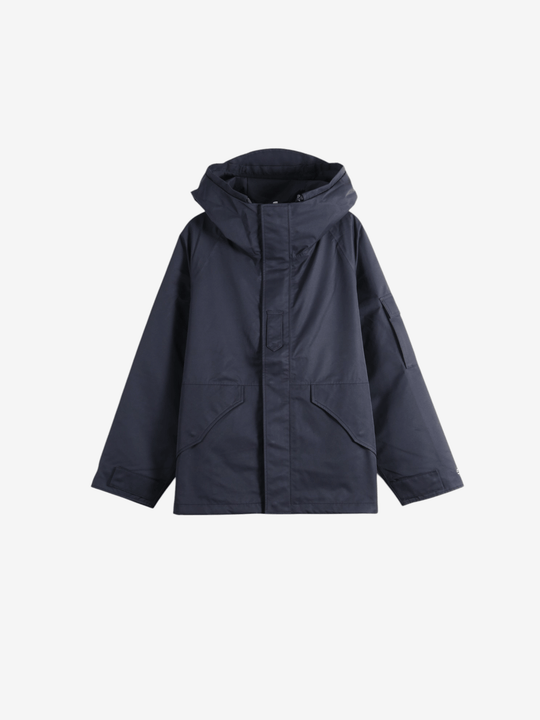 Navy jacket, front view