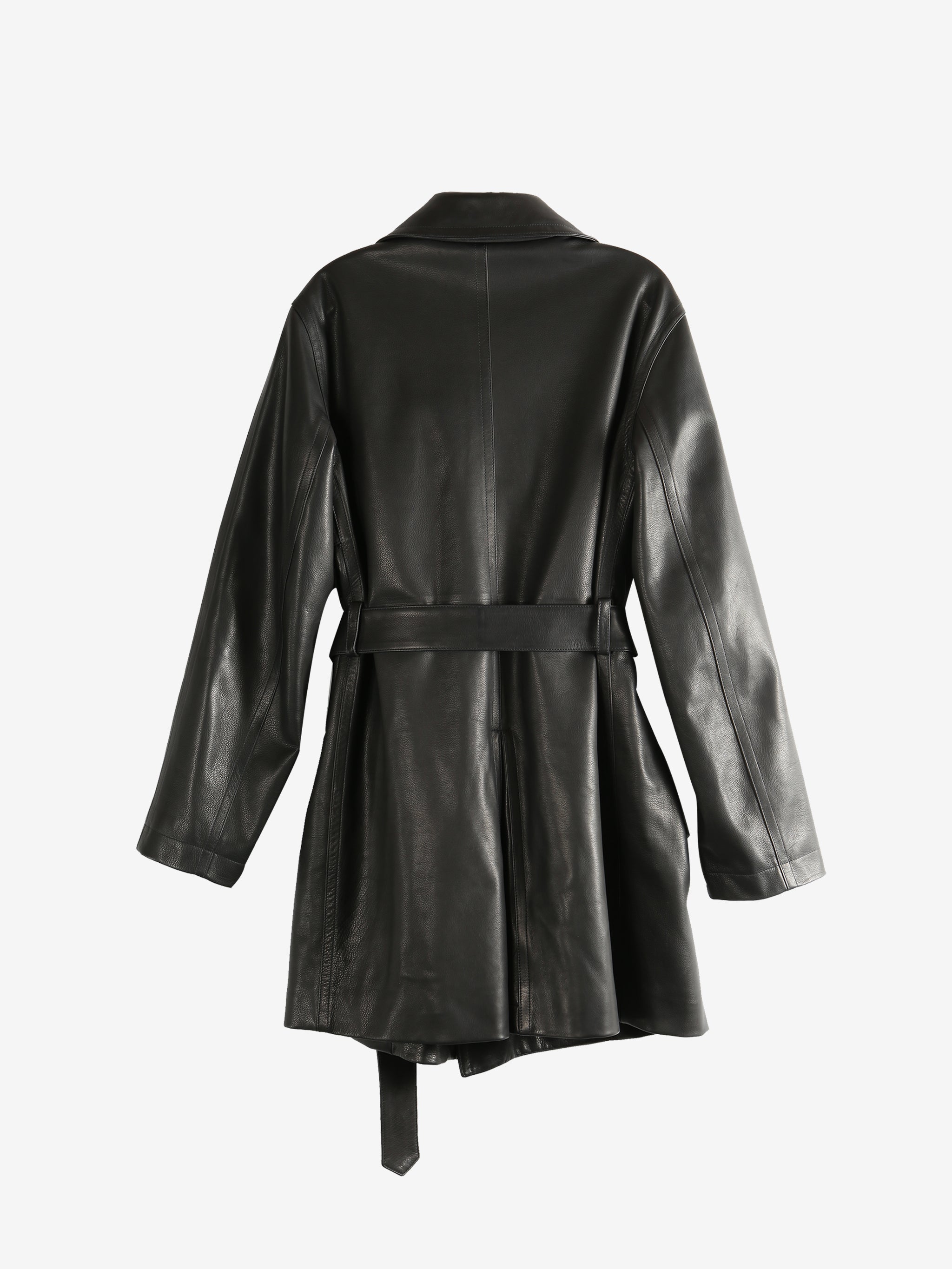 Black coat, back view