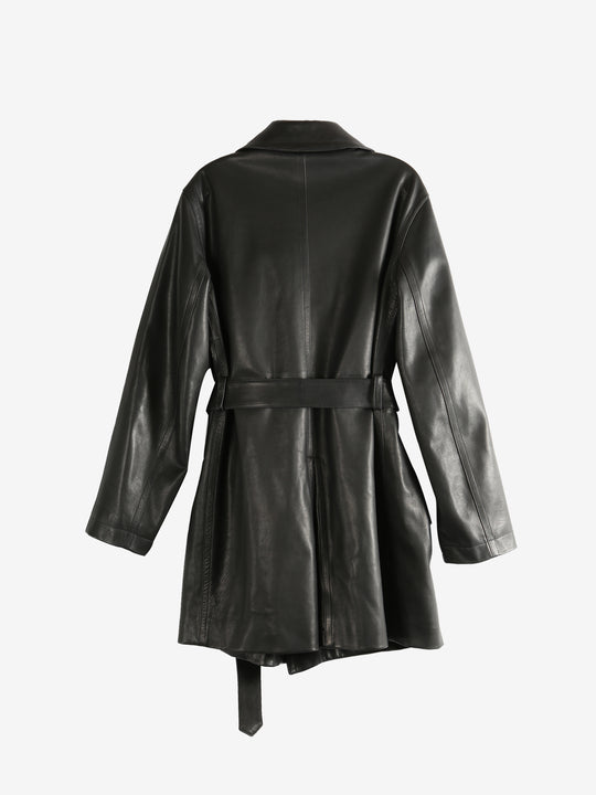 Black coat, back view