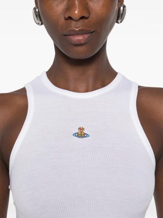 White top worn by a person, showing the top fit