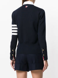 THOM BROWNE - Women Milano Fine Merino Classic V-Neck Cardigan