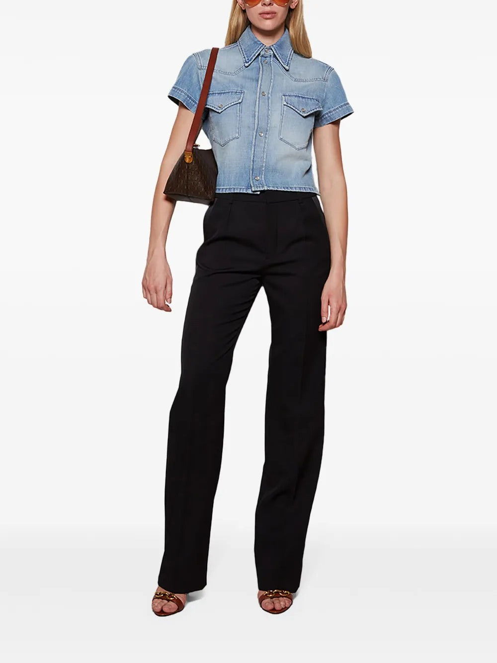 Brown bags, full body view