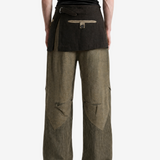 Green pants, full body view