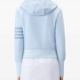 THOM BROWNE - Women Tonal Four Bar Solid Garment Dyed Loopback Blouson Hoodie