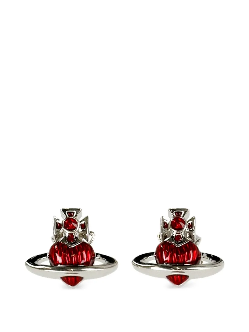Red earrings, front view