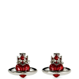 Red earrings, front view