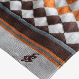 Close up of grey hat, showing texture of the wool blend fabric