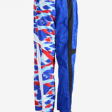 Blue pants worn by a person, showing the pants fit