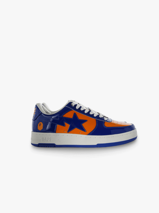 Navy shoes, side view