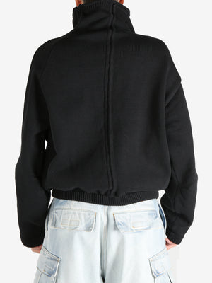 DRIES VAN NOTEN - Men Zip Up Mock Neck Sweater