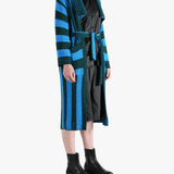 Blue knitwear, full body view