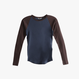 Navy top, front view