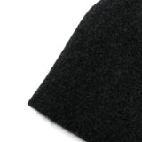 Close up of Grey hat, showing texture of the 100% wool fabric
