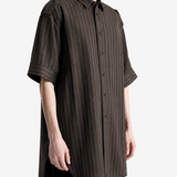 Brown shirt, full body view