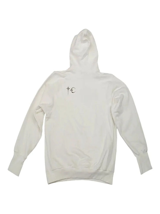 White hoodies, back view