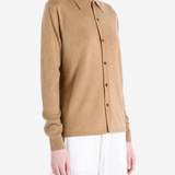 AURALEE - Women High Gauge Soft Cashmere Knit Shirt Cardigan