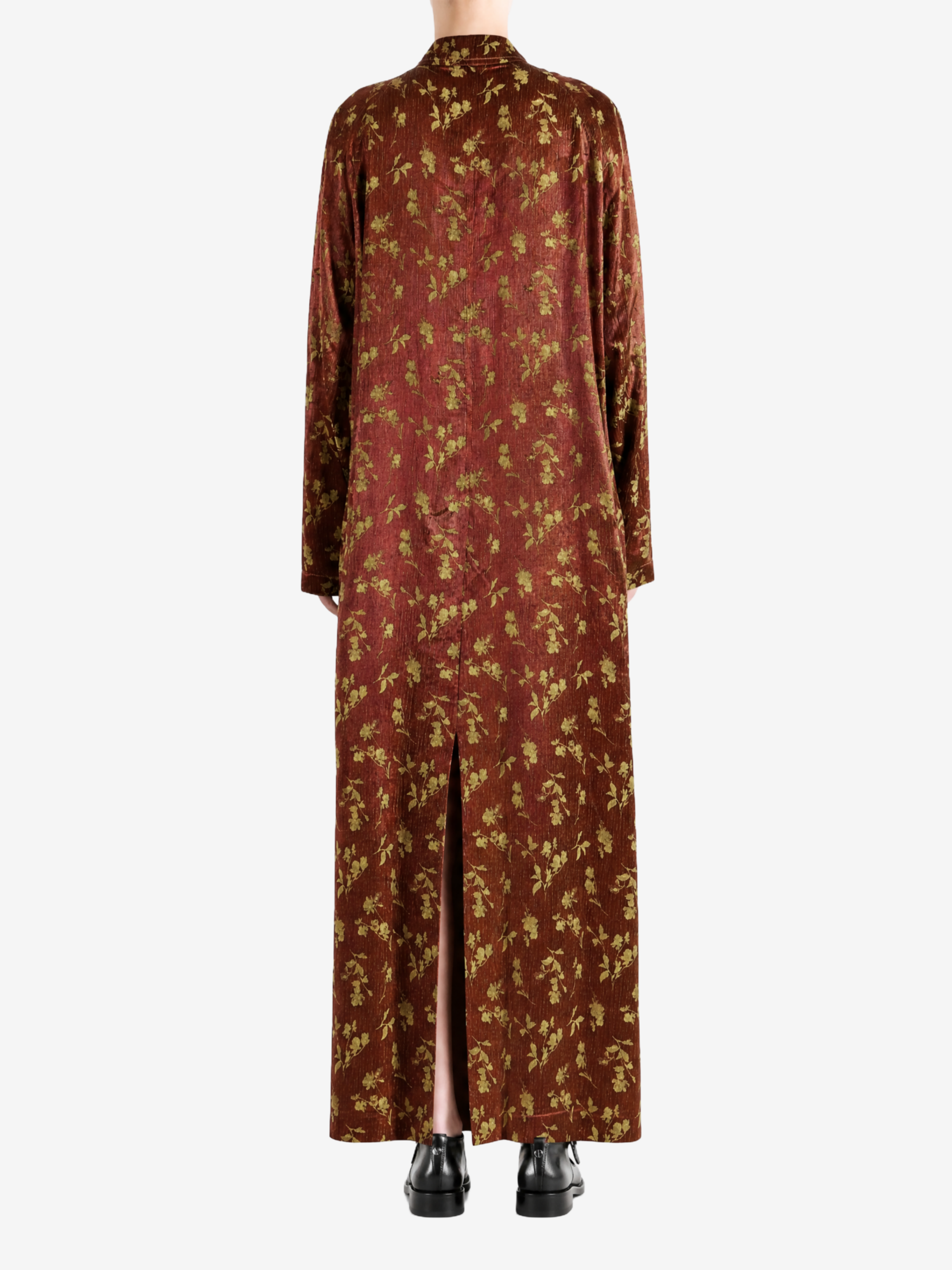 Burgundy jacket, full body view