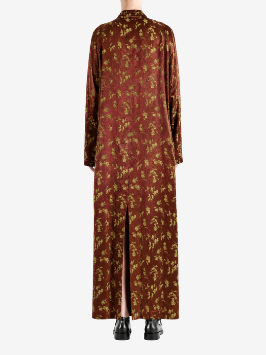 Burgundy jacket, full body view