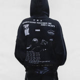 Black hoodie, full body view