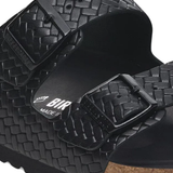 Black sandals, front view