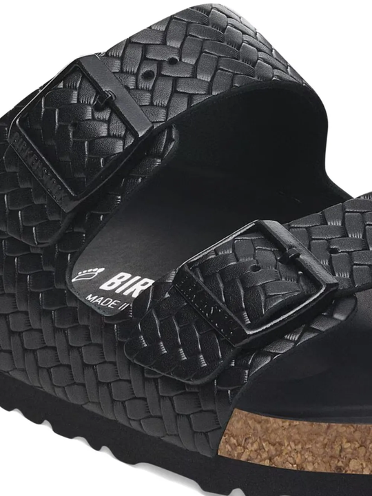 Black sandals, front view