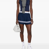 Navy dress, front view