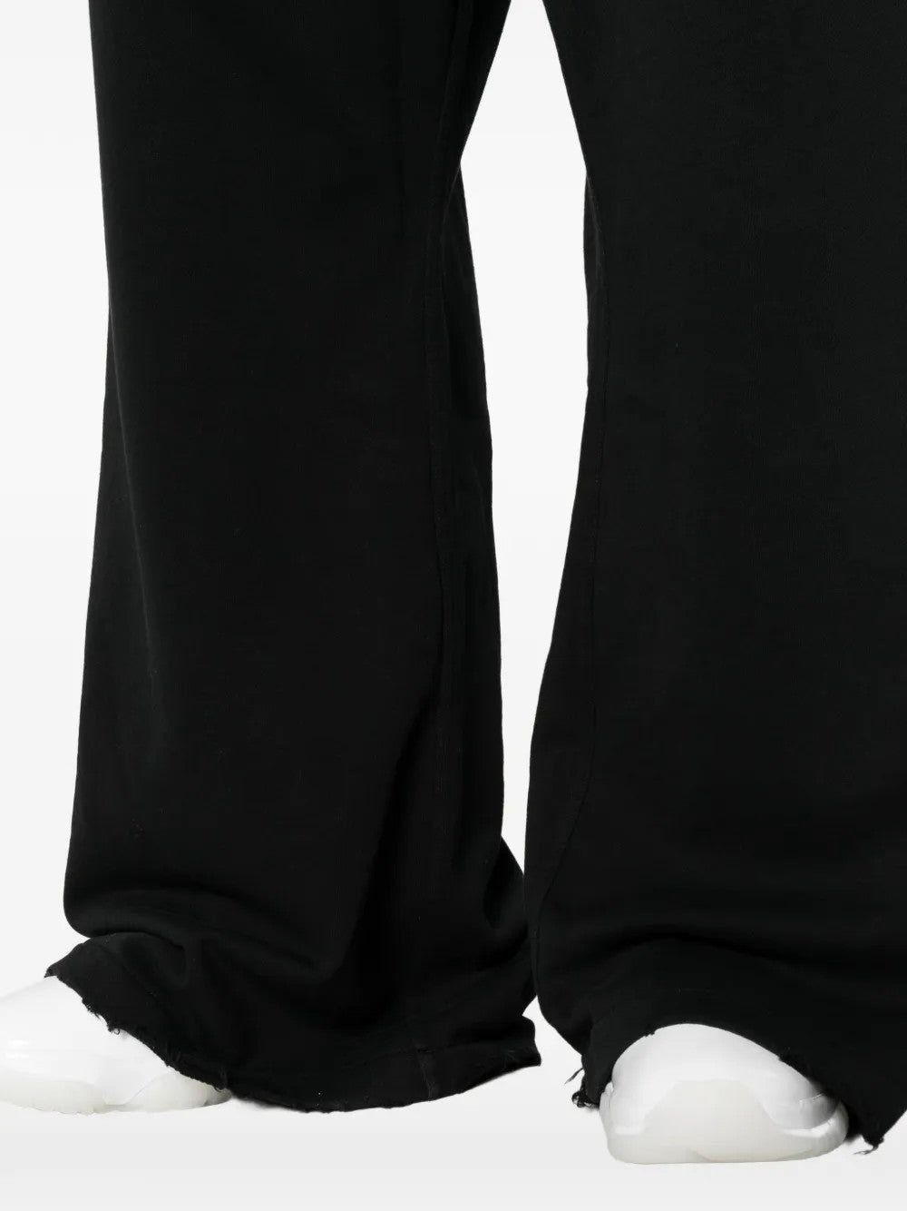 Close up of Black pants, showing texture of the 100% cotton fabric