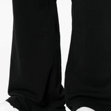 Close up of Black pants, showing texture of the 100% cotton fabric