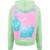 Green hoodie, back view