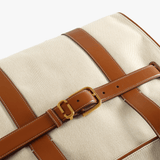 Close up of Tan bag, showing detail