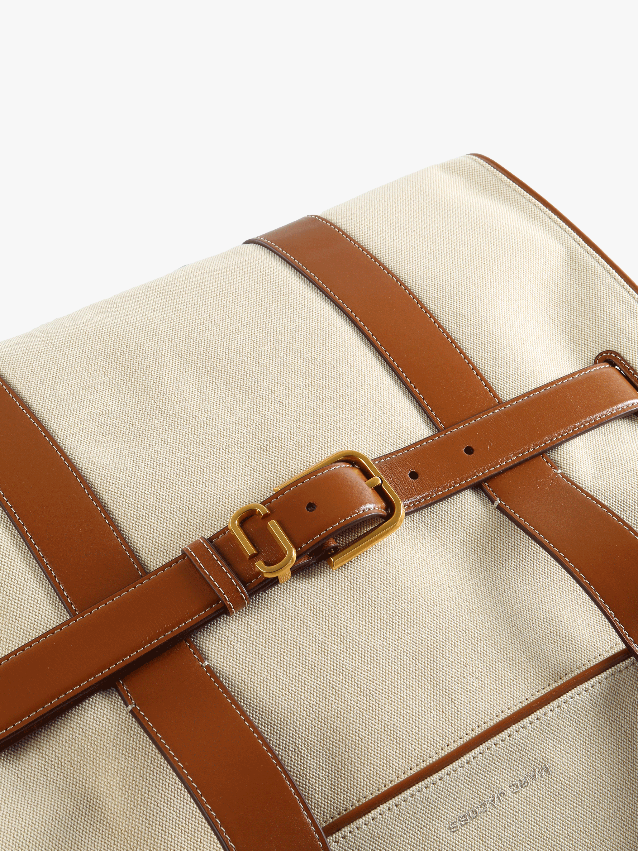Close up of Tan bag, showing detail
