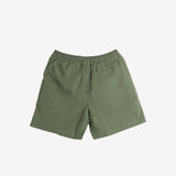 Green shorts, back view