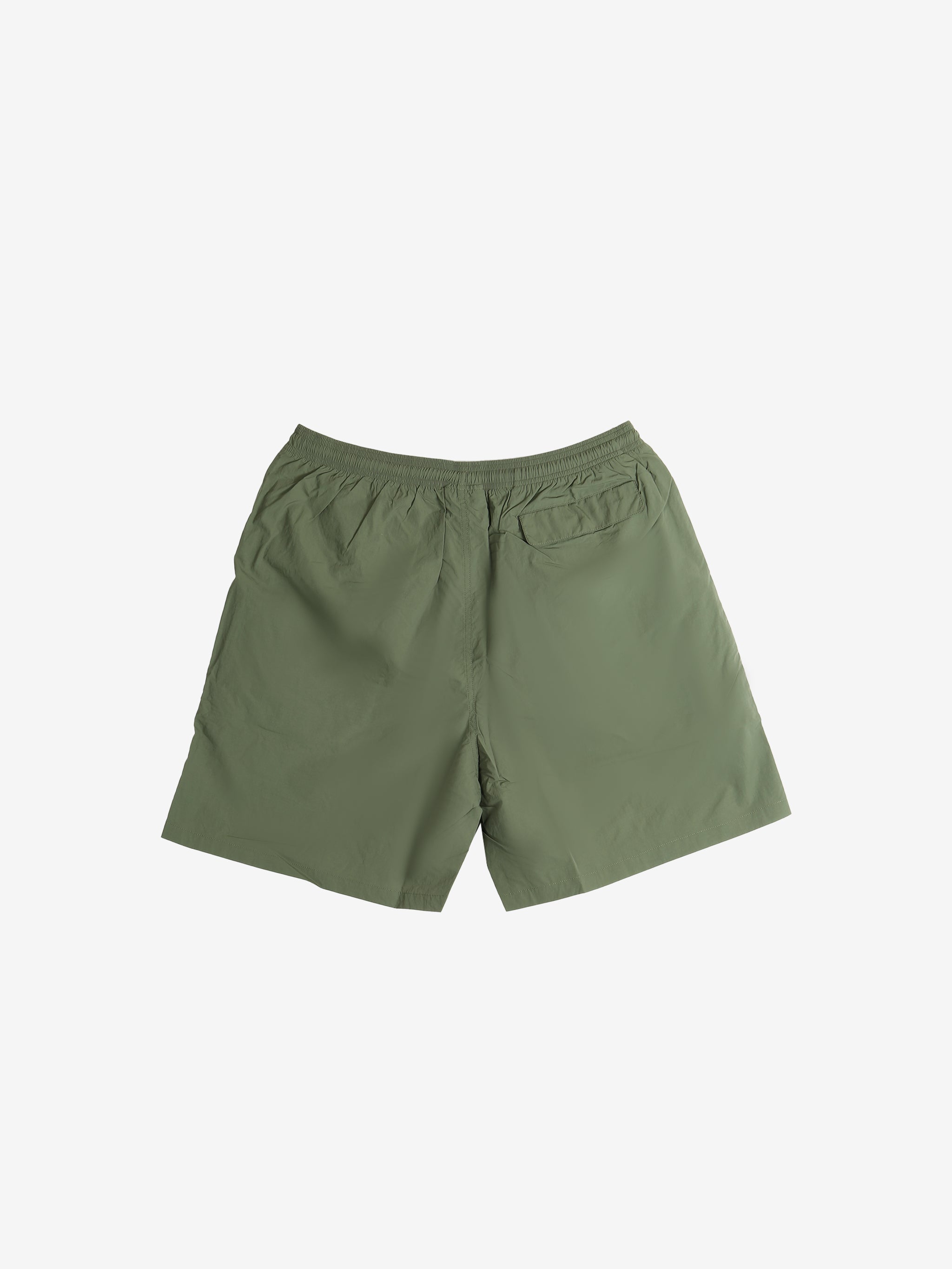 Green shorts, back view