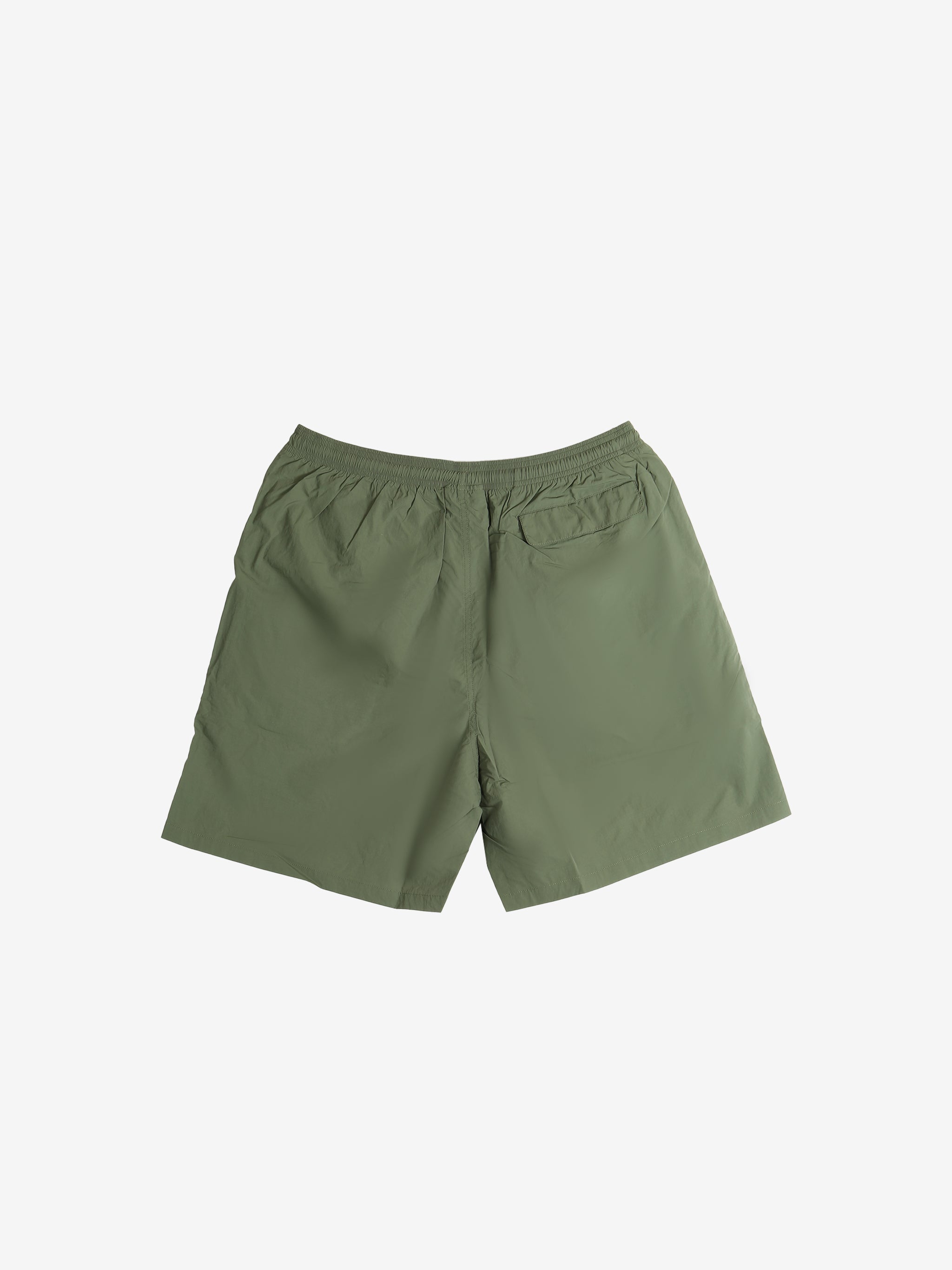 Green shorts, back view