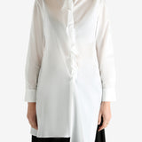 White shirts worn by a person, showing the shirts fit