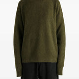 Green knitwear, full body view