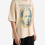 Tan t-shirt, full body view