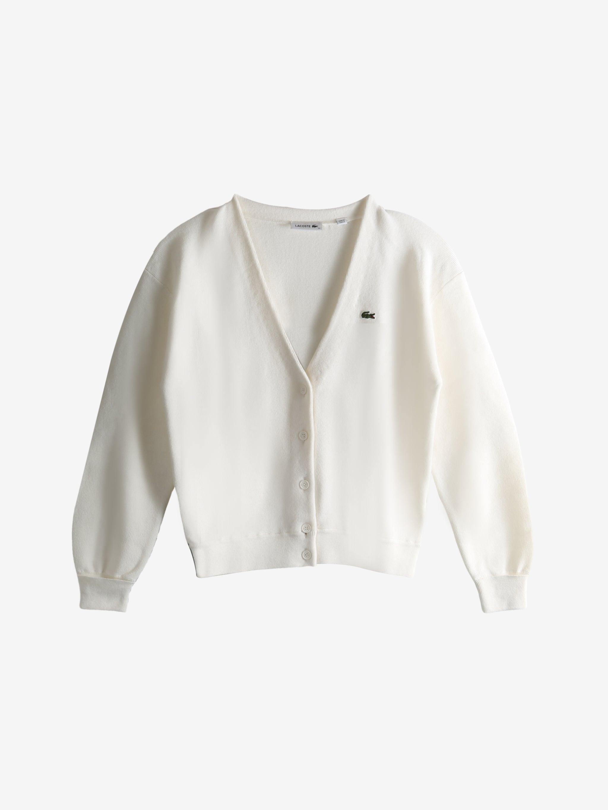 White cardigan, front view