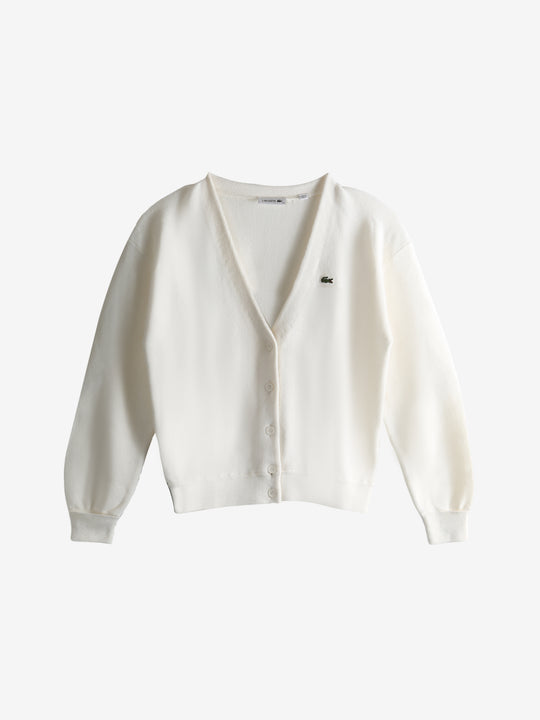 White cardigan, front view