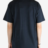 Blue t-shirt worn by a person, showing the shirt fit