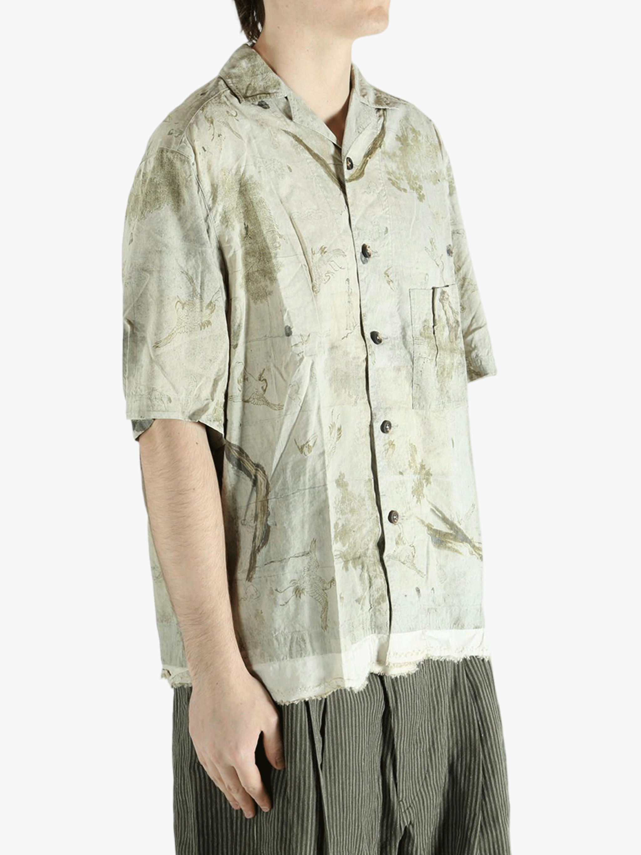 Green shirt worn by a person, showing the shirt's fit