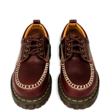 Burgundy shoes, front view