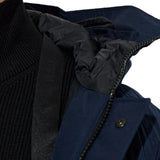 Navy jacket, front view