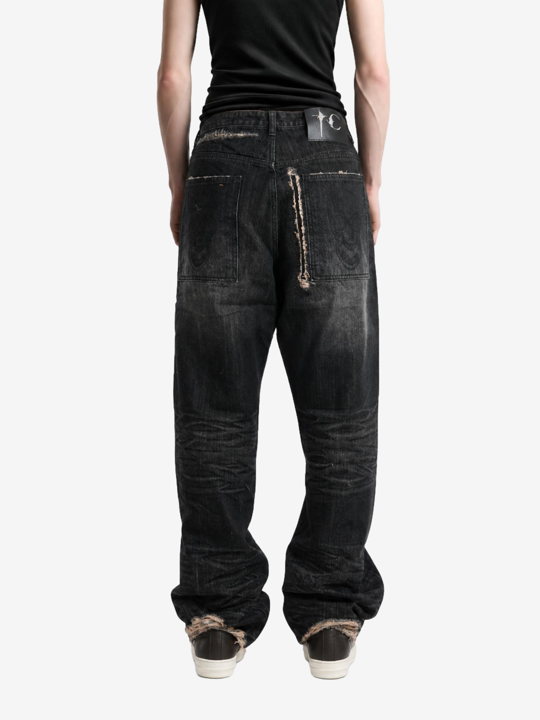 Black pants, full body view